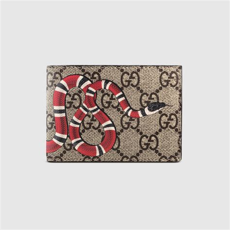 gucci snake breifcase|GG Supreme Black Kingsnake Print Large Wallet .